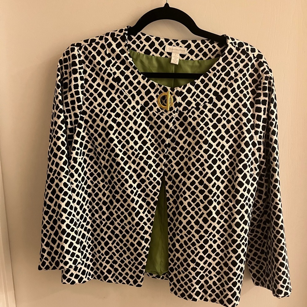 Charter Club Black and White Blazer